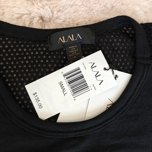 Alala Heron Mesh Knit Oversized Long Sleeve Sweatshirt in Black size Small - Picture 11 of 15